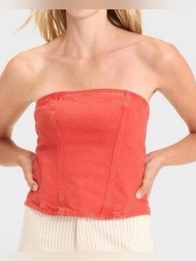 Universal Thread Denim Red Corset Top Sz 16 NWT